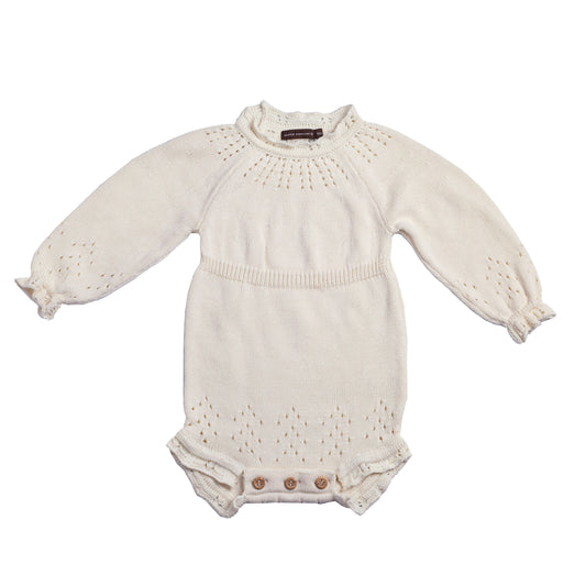 Ivory Knit Romper Baby Girl