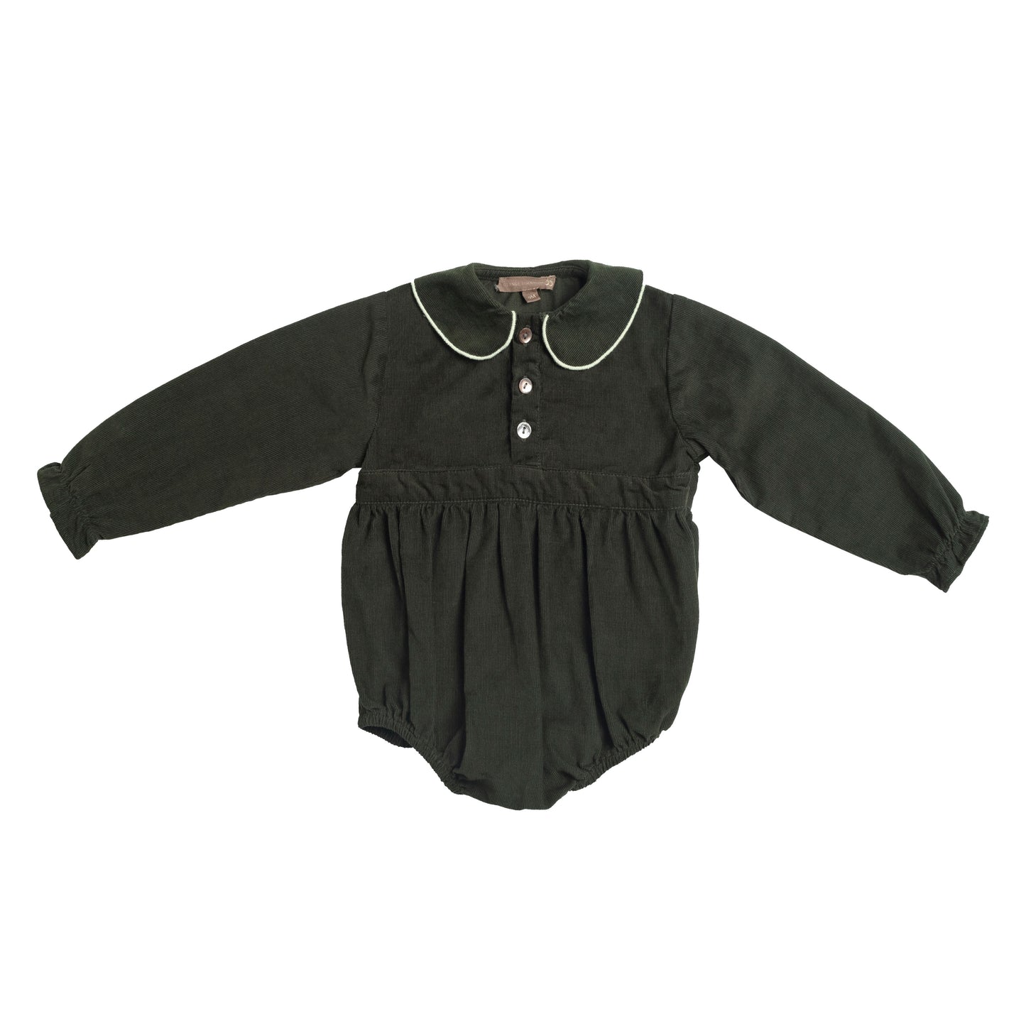 Green Corduroy Romper Baby Boy